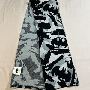 Batman DC Comics Knit Scarf Black White Grey Camouflage